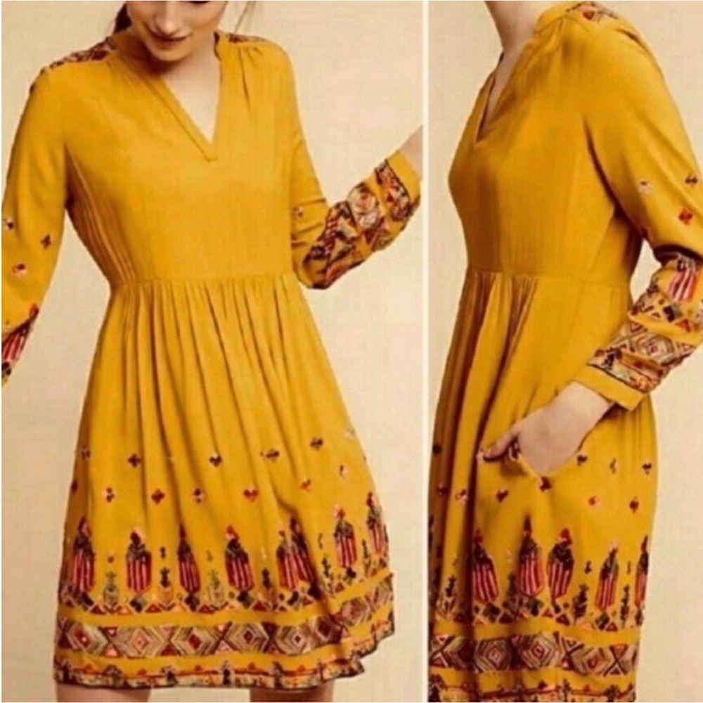 Anthropologie Floreat Raella Embroidered Dress Tunic Size Small